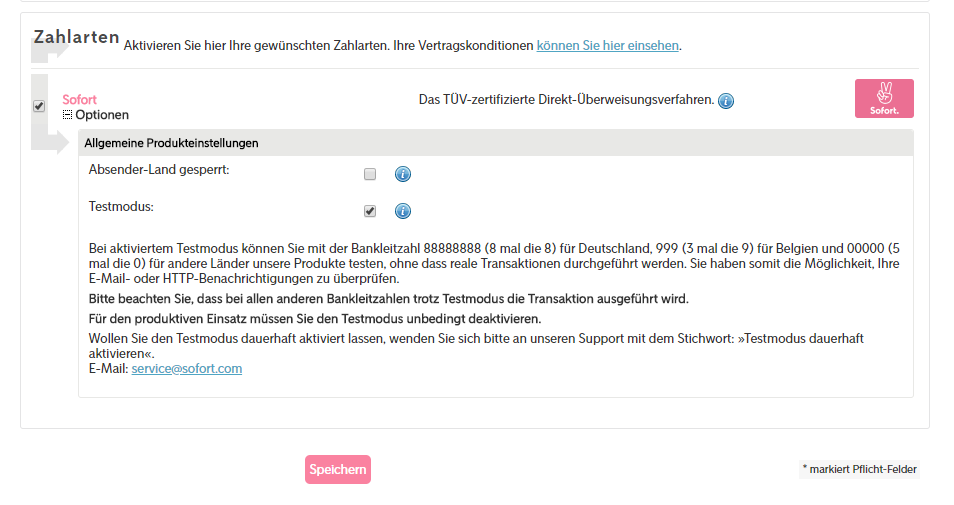 Anbietermenü_Projekt_Schnelleinstellungen_Zahlarten_Testmodus
