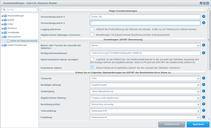 Modul Konfiguration Shopware (1) (SÜ)